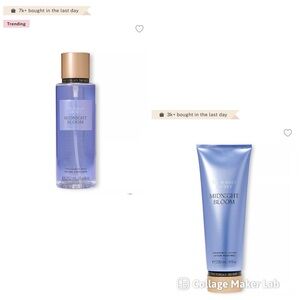 Victoria's Secret Midnight Bloom Fragrance Mist and body lotion- Purple and Gold